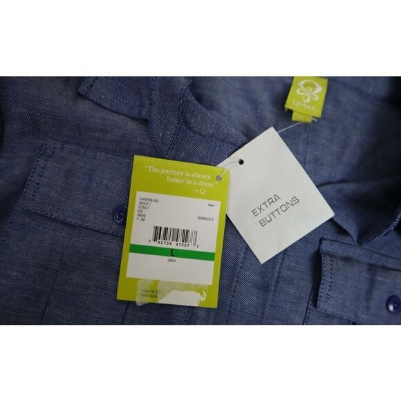 QMACK - GIRL'S BLUE SHIRT DRESS - SIZE L - NEW WITH TAGS - Picture 4 of 5